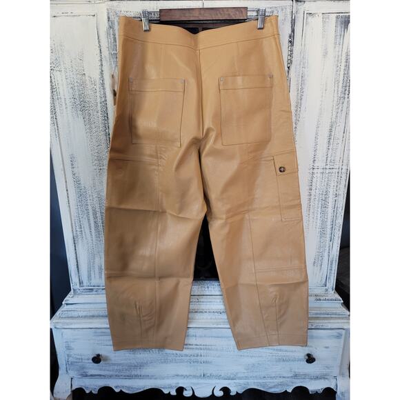 Anthropologie Faux Leather Utility Cargo Pants - Women's 14 New - Picture 7 of 7